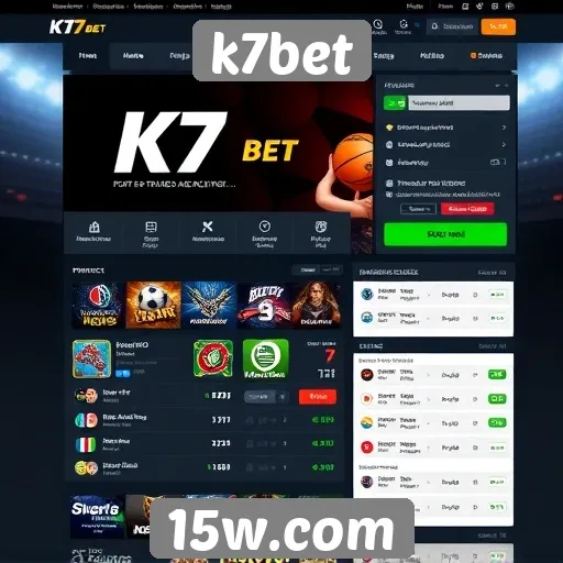 Análise da interface do site k7bet